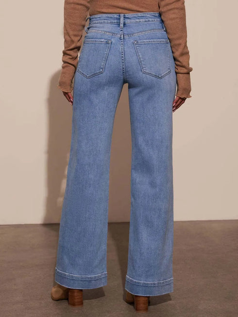'Luna' Wide Leg Jeans - Celes Fashion